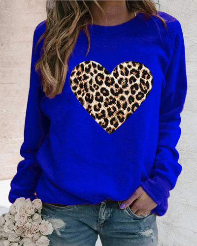 Lenka | Elegant Sweater with Leopard Heart Print