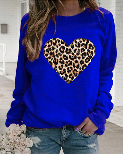 Lenka | Elegant Sweater with Leopard Heart Print