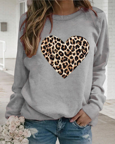 Lenka | Elegant Sweater with Leopard Heart Print