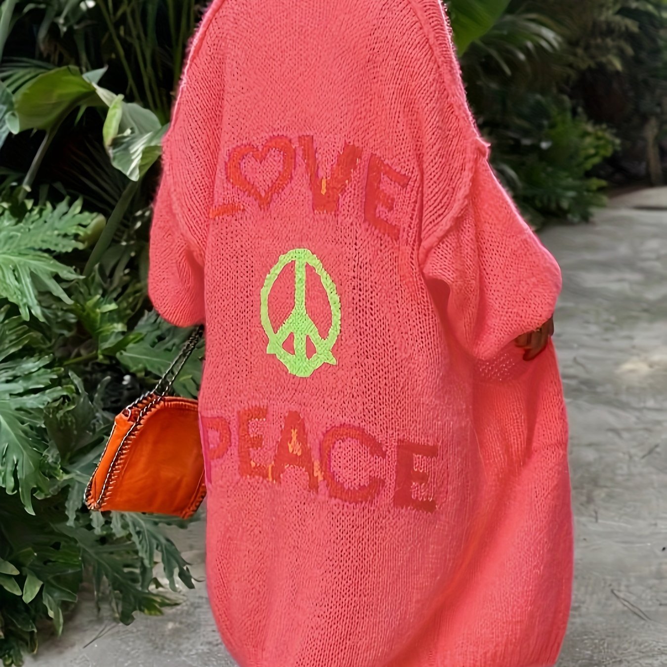 Peacy | Cardigan with Peace and Love print