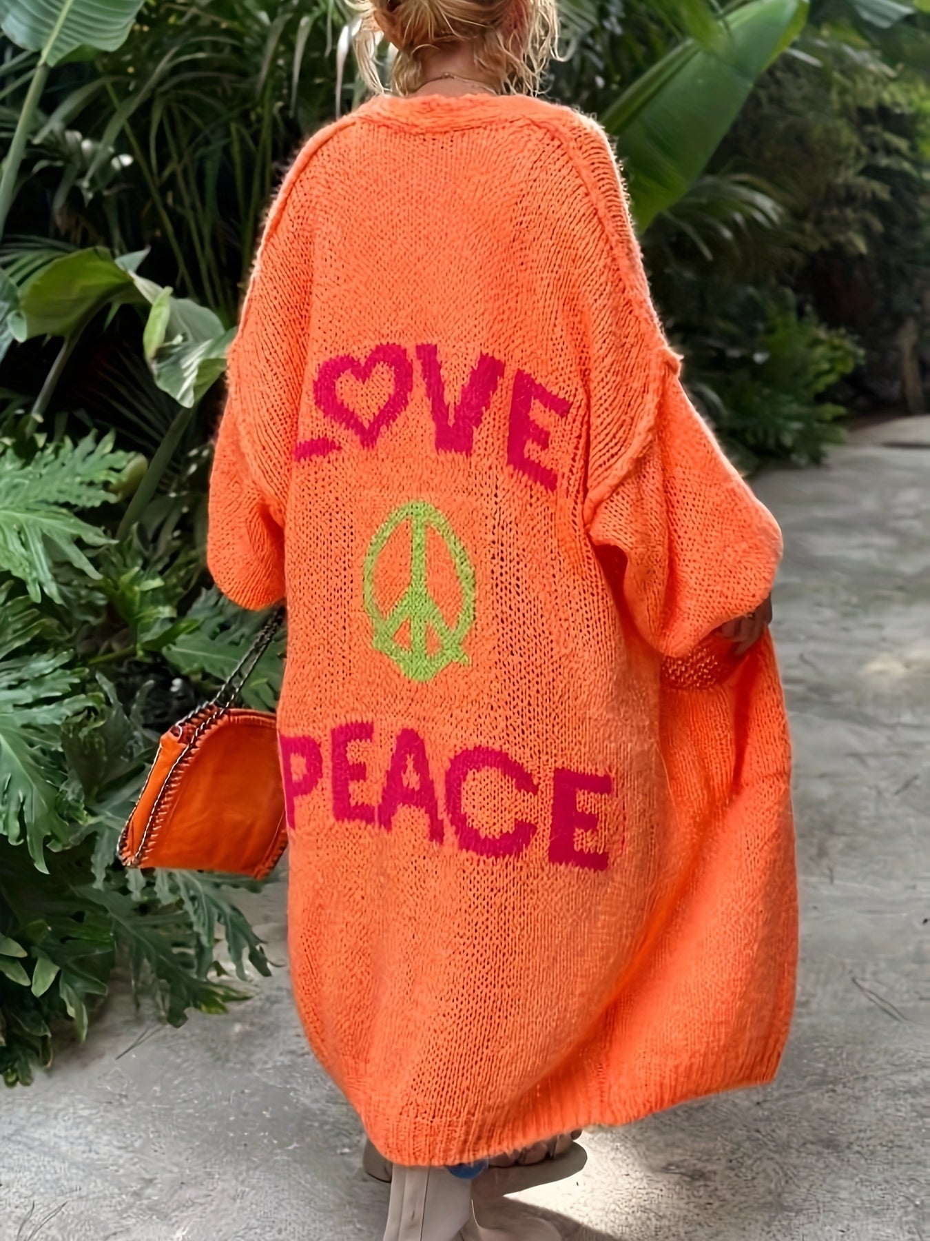 Peacy | Cardigan with Peace and Love print