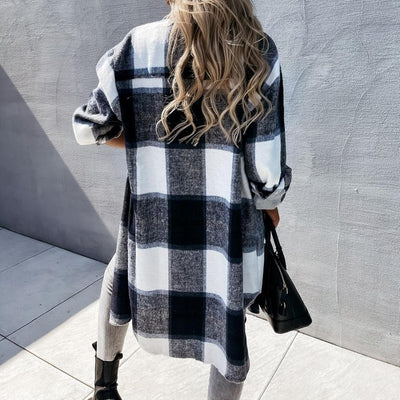 Luna | Elegant checkered cardigan for women