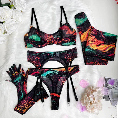 Serena | 5-piece tie-dye lingerie set