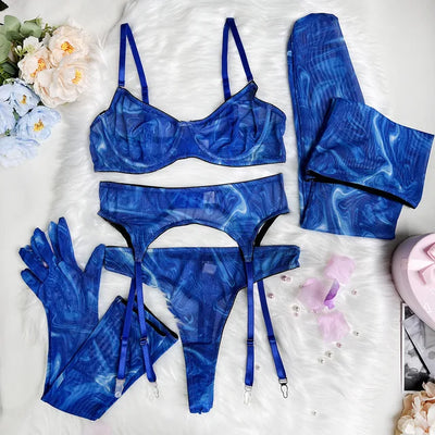 Serena | 5-piece tie-dye lingerie set