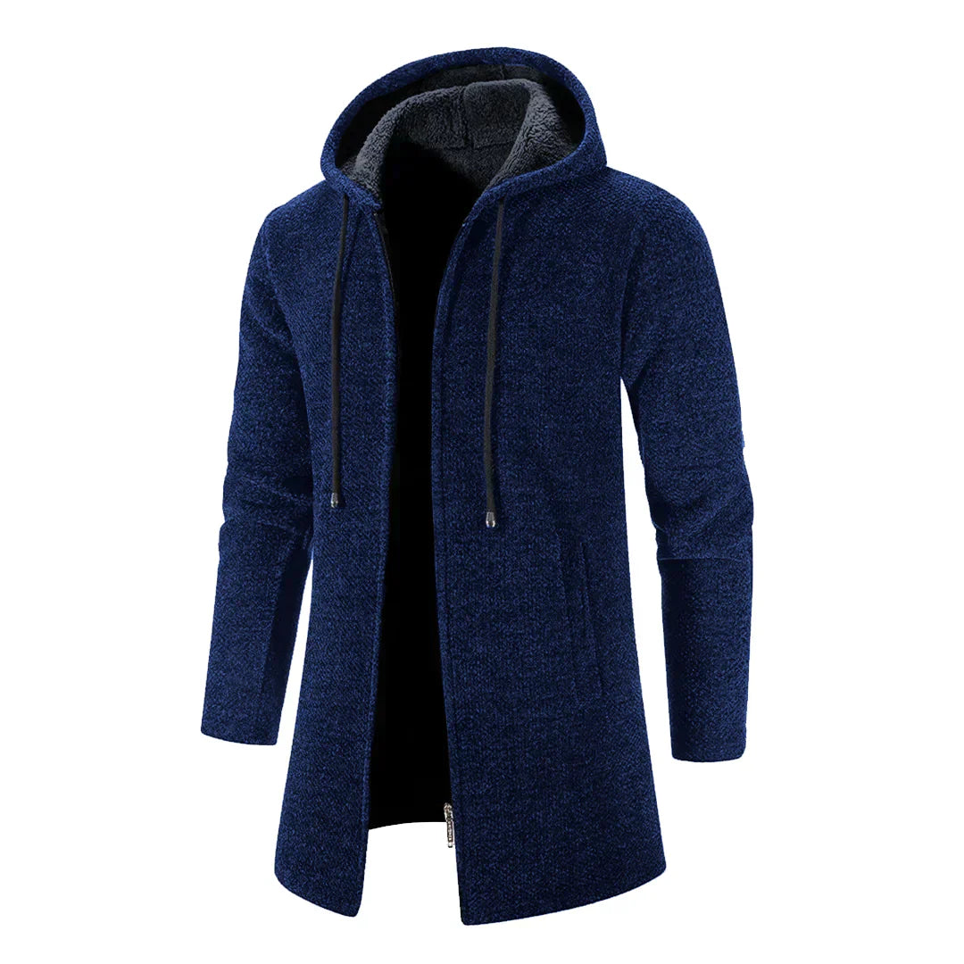 Alex | Stylish Long Hooded Cardigan in Wool Blend