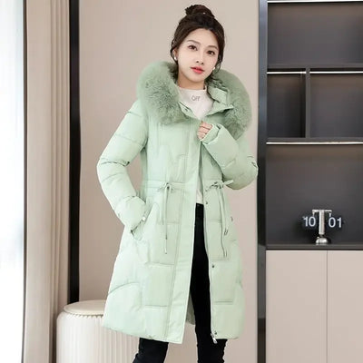 Fiora | Long warm fur coat - Windproof