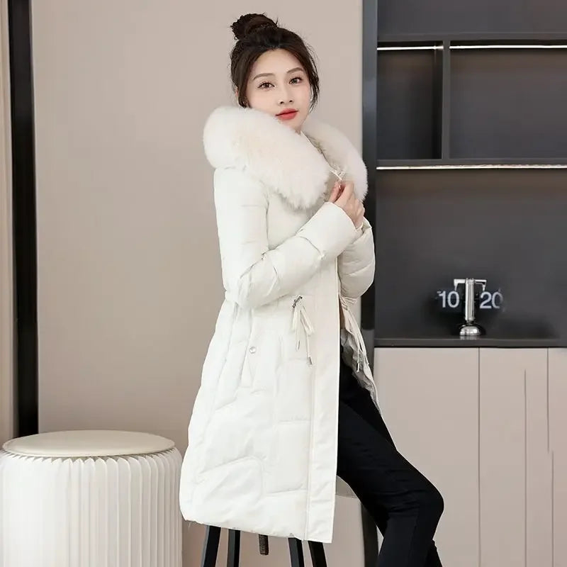 Fiora | Long warm fur coat - Windproof