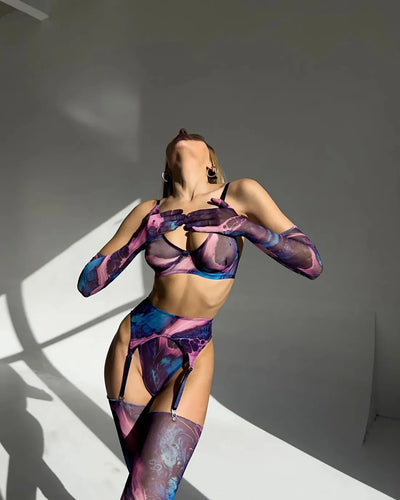 Serena | 5-piece tie-dye lingerie set