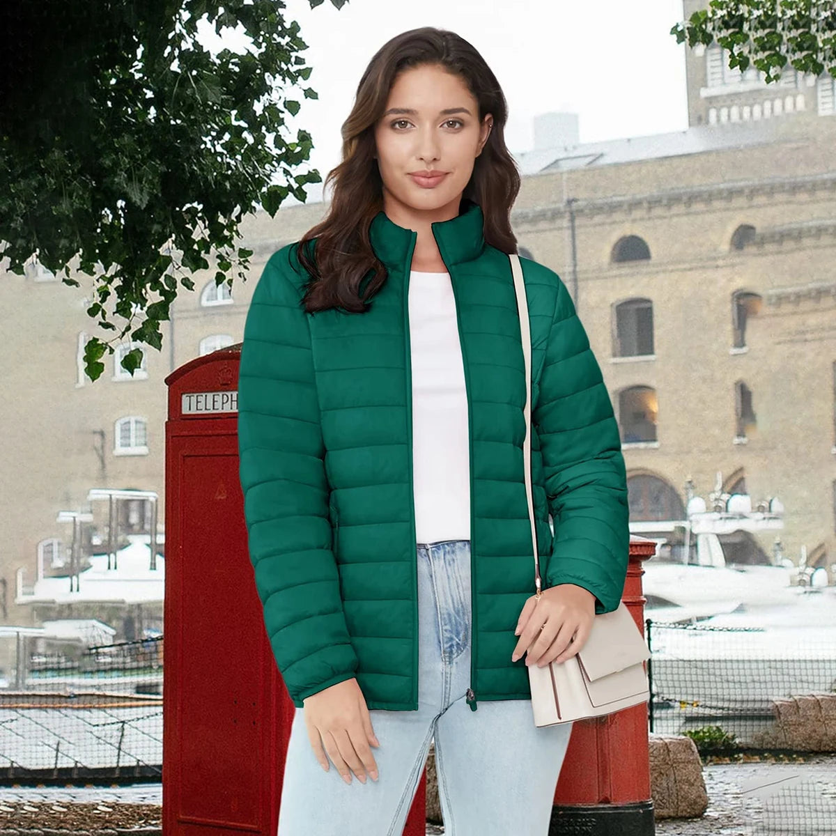 Hala | Puffer jacket with ribbed knit