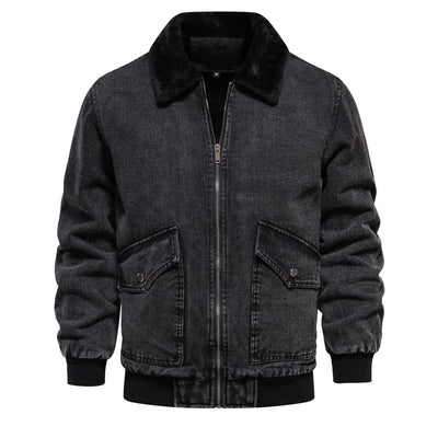 Mason | Denim Winter Jacket with Fur Lining