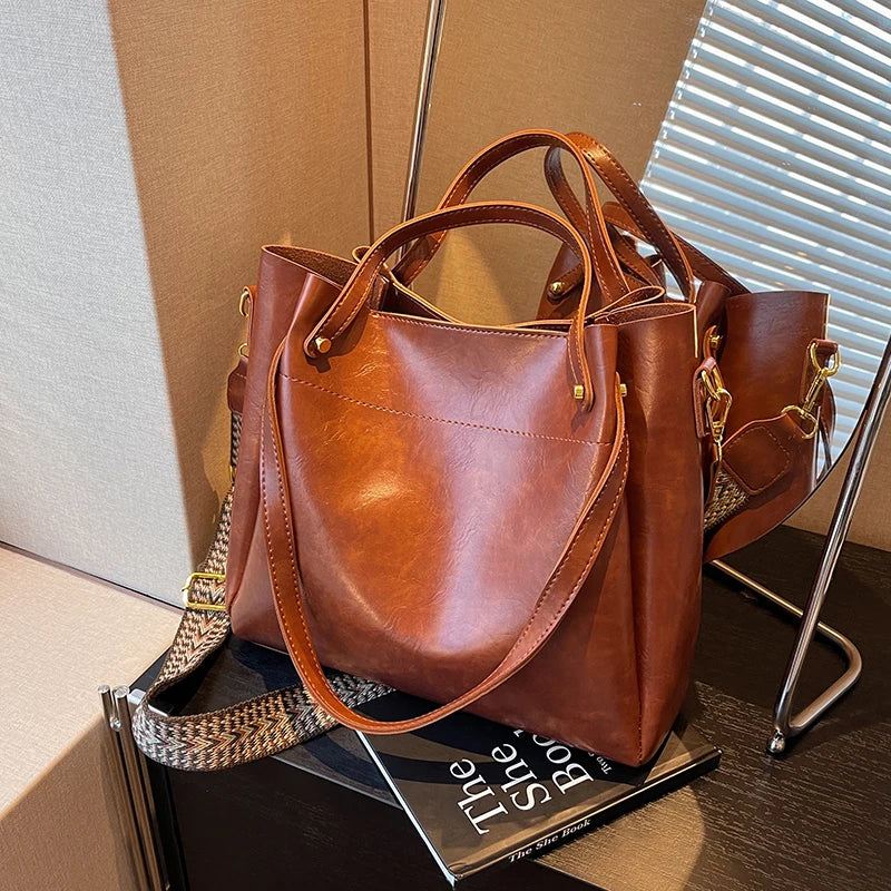 Nura | Elegant Leather Bag with Two Straps