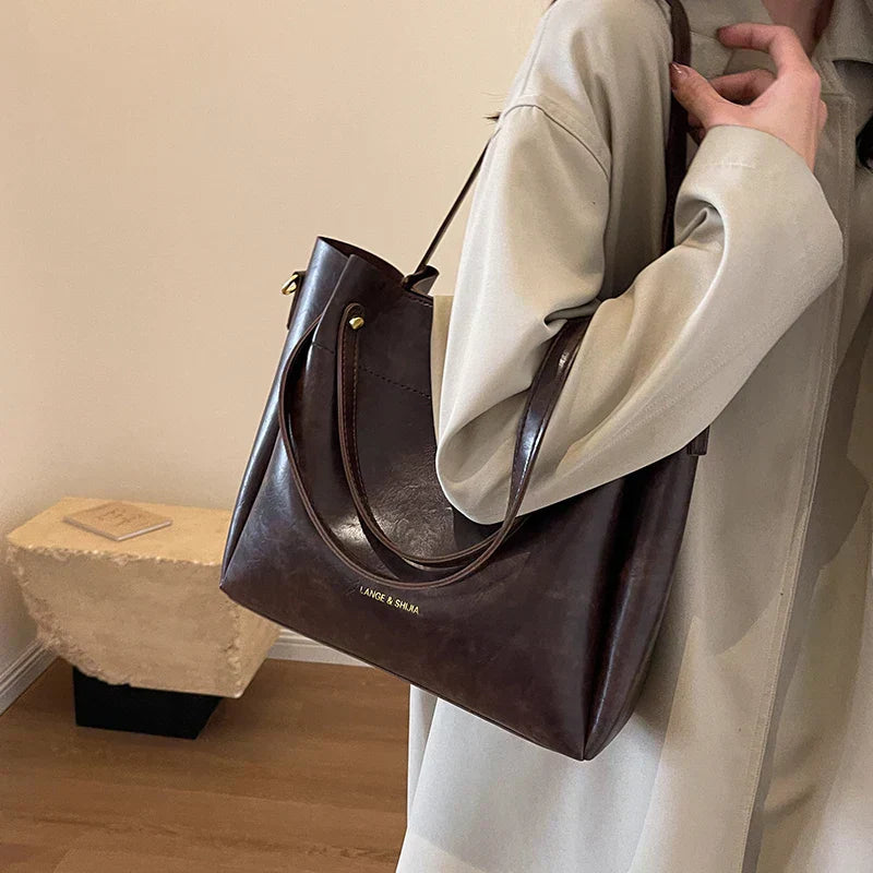 Nura | Elegant Leather Bag with Two Straps