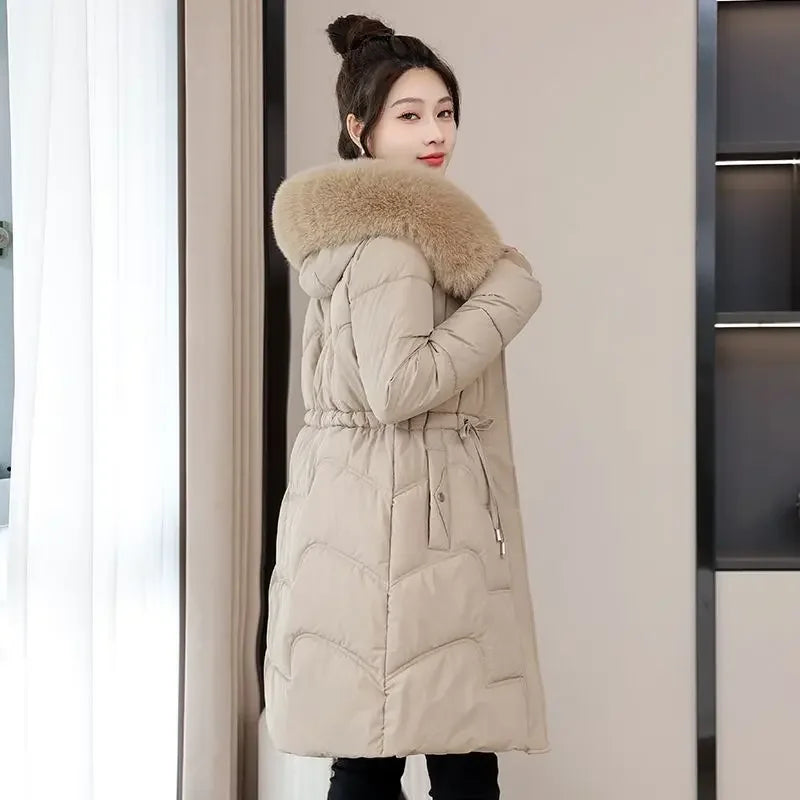 Fiora | Long warm fur coat - Windproof