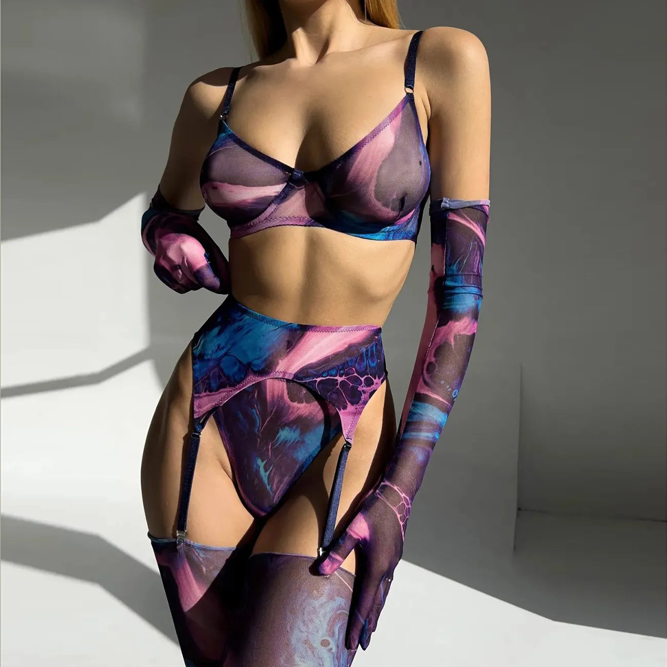 Serena | 5-piece tie-dye lingerie set