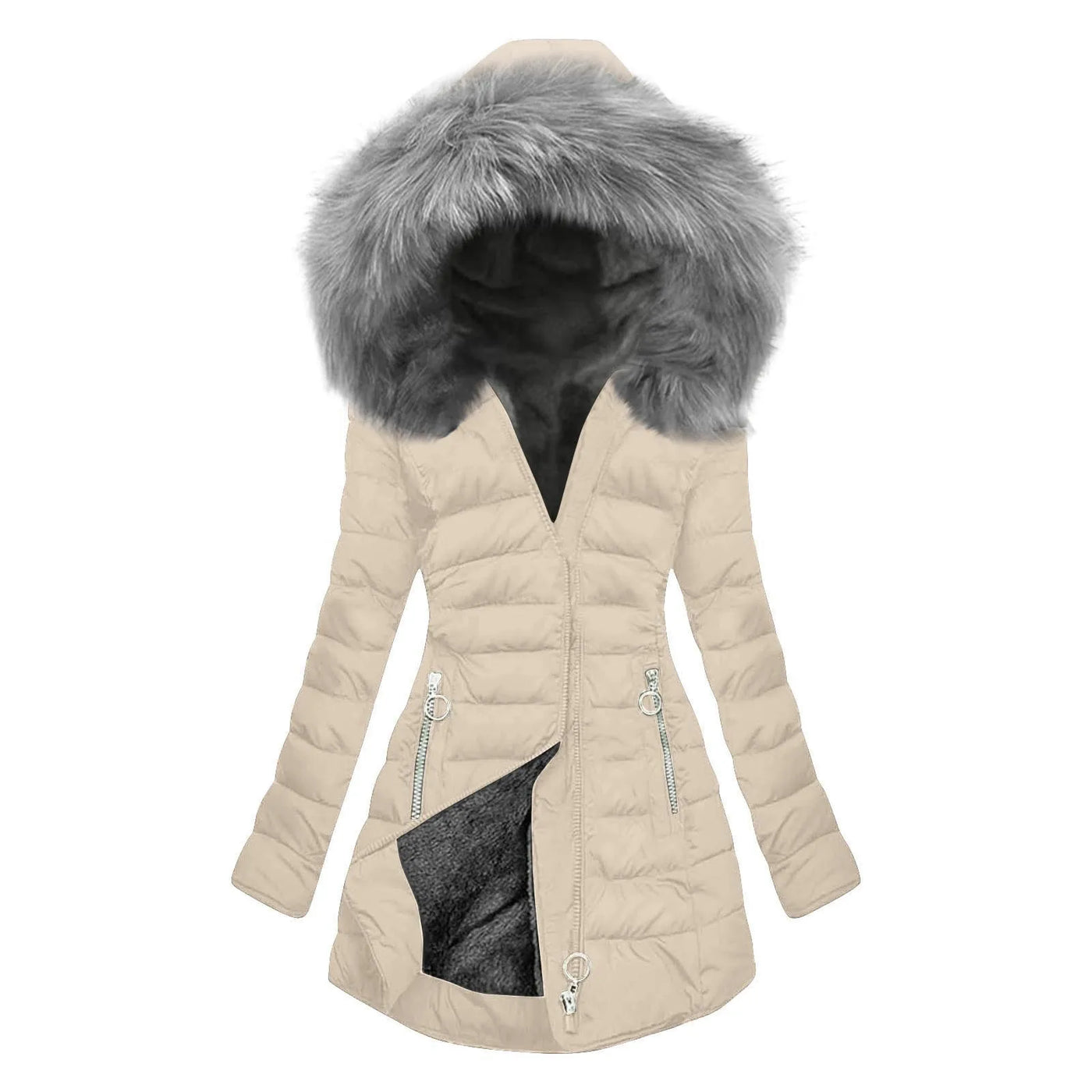 Jillian | Long fur coat - Windproof