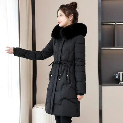 Fiora | Long warm fur coat - Windproof