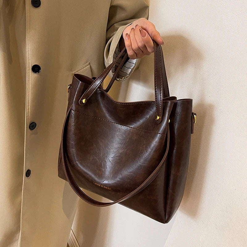 Nura | Elegant Leather Bag with Two Straps