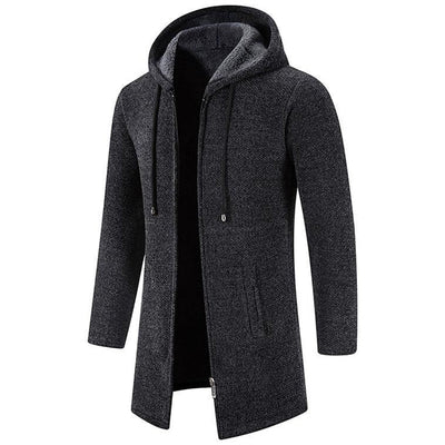 Alex | Stylish Long Hooded Cardigan in Wool Blend