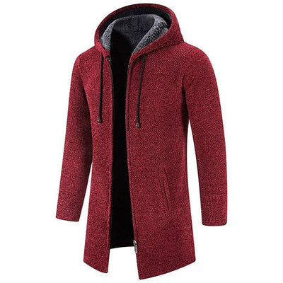 Alex | Stylish Long Hooded Cardigan in Wool Blend