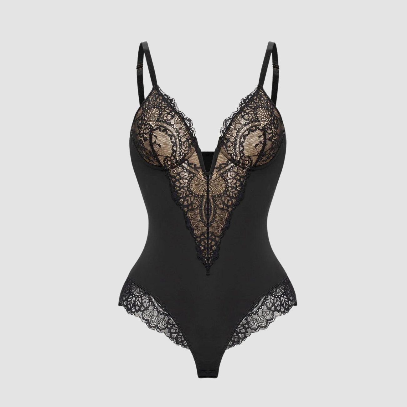 Sarah | Shapewear bodysuit with deep V-neckline in lace