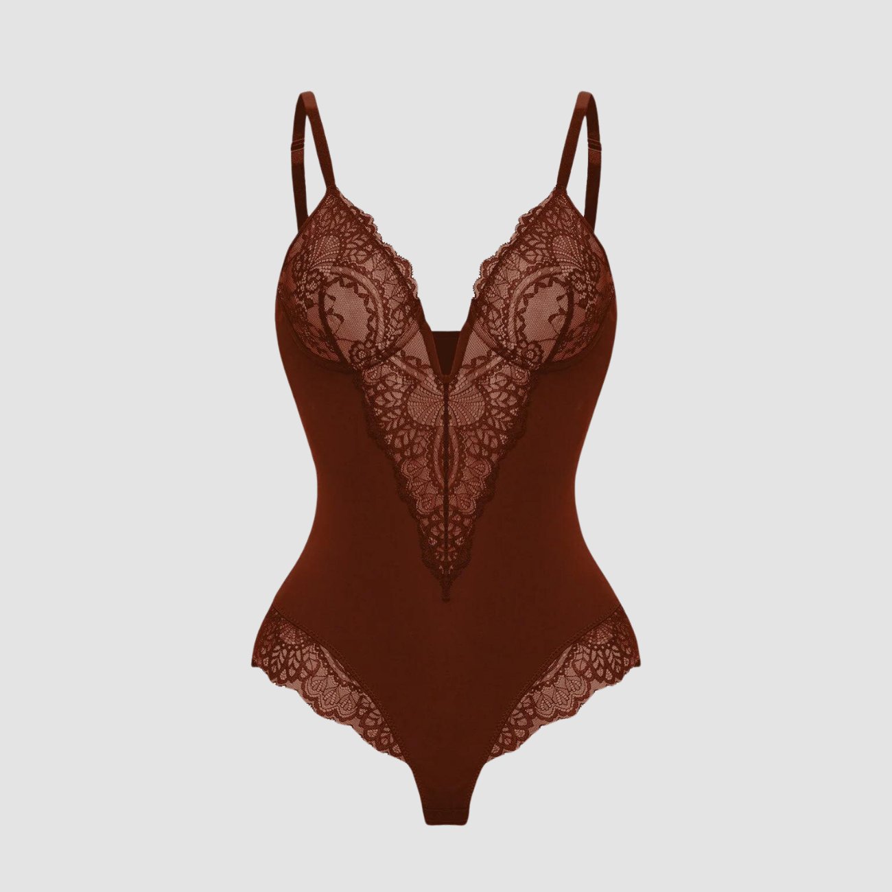 Sarah | Shapewear bodysuit with deep V-neckline in lace