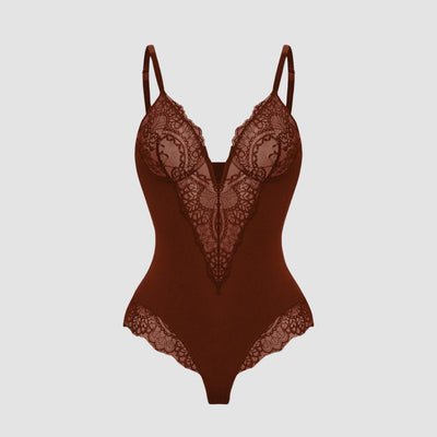 Sarah | Shapewear bodysuit with deep V-neckline in lace