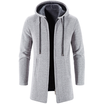 Alex | Stylish Long Hooded Cardigan in Wool Blend